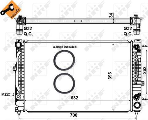 NRF 519504 - Радиатор, охлаждане на двигателя vvparts.bg