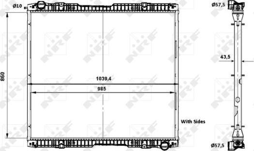 NRF 519739 - Радиатор, охлаждане на двигателя vvparts.bg