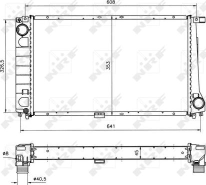 NRF 51568 - Радиатор, охлаждане на двигателя vvparts.bg