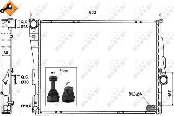 NRF 51580 - Радиатор, охлаждане на двигателя vvparts.bg