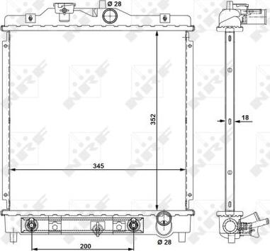 NRF 516355 - Радиатор, охлаждане на двигателя vvparts.bg