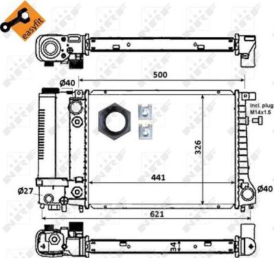 NRF 51356 - Радиатор, охлаждане на двигателя vvparts.bg