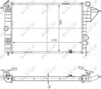 NRF 513508A - Радиатор, охлаждане на двигателя vvparts.bg