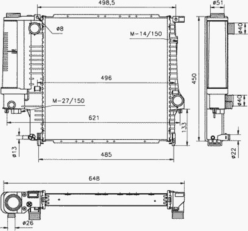 NRF 51360 - Радиатор, охлаждане на двигателя vvparts.bg