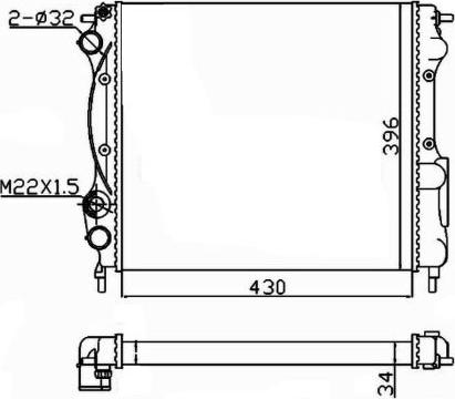 NRF 58934A - Радиатор, охлаждане на двигателя vvparts.bg