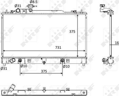 NRF 58561 - Радиатор, охлаждане на двигателя vvparts.bg