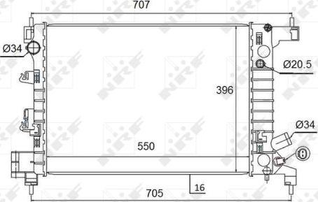 NRF 58504 - Радиатор, охлаждане на двигателя vvparts.bg