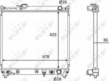 NRF 58536 - Радиатор, охлаждане на двигателя vvparts.bg