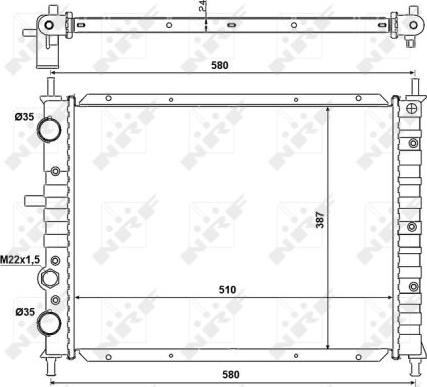 NRF 58013 - Радиатор, охлаждане на двигателя vvparts.bg