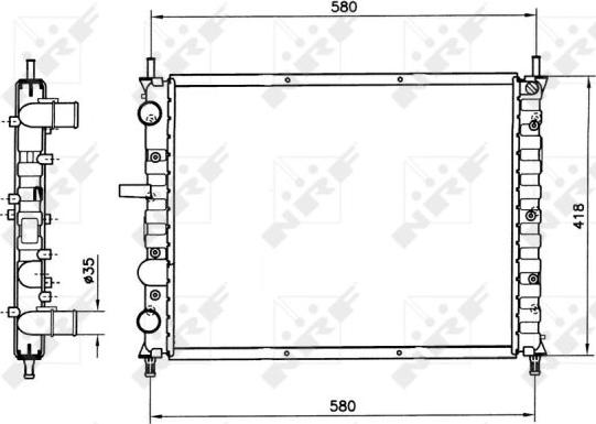 NRF 58017 - Радиатор, охлаждане на двигателя vvparts.bg