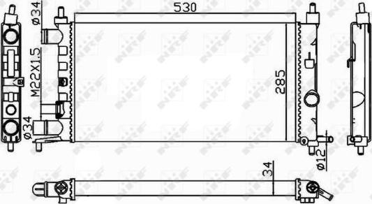 NRF 58155 - Радиатор, охлаждане на двигателя vvparts.bg