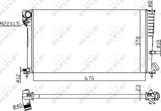 NRF 58101A - Радиатор, охлаждане на двигателя vvparts.bg