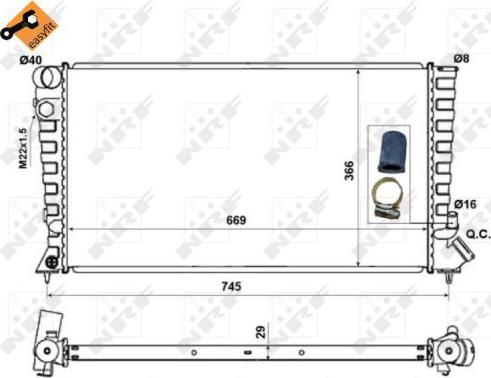 NRF 58189 - Радиатор, охлаждане на двигателя vvparts.bg