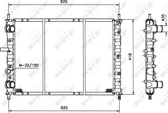 NRF 58122 - Радиатор, охлаждане на двигателя vvparts.bg