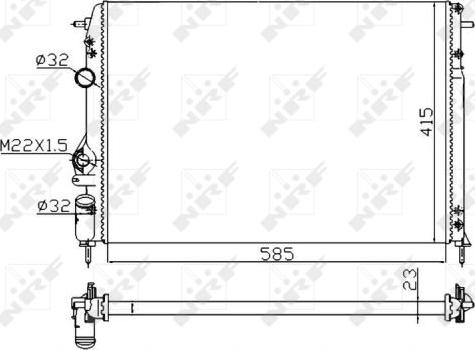 NRF 58175A - Радиатор, охлаждане на двигателя vvparts.bg