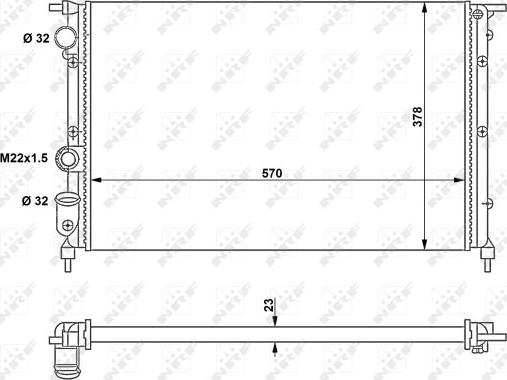 NRF 58852 - Радиатор, охлаждане на двигателя vvparts.bg