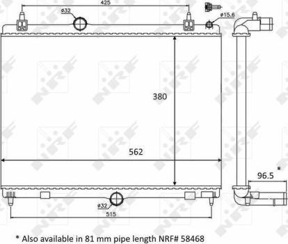 NRF 58399 - Радиатор, охлаждане на двигателя vvparts.bg