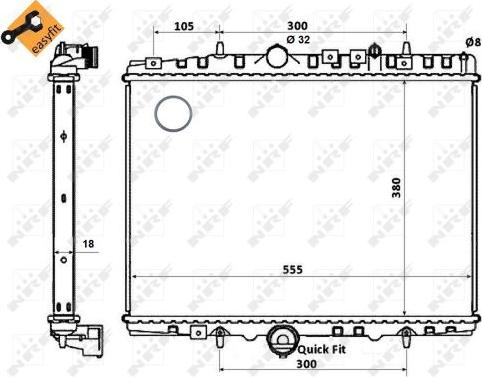 NRF 58352 - Радиатор, охлаждане на двигателя vvparts.bg