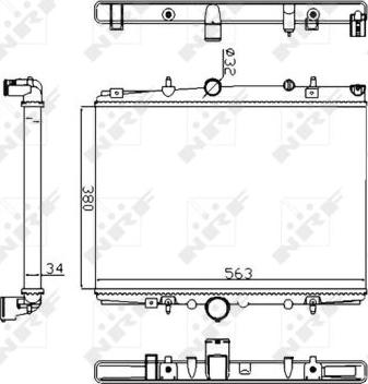 NRF 58303A - Радиатор, охлаждане на двигателя vvparts.bg