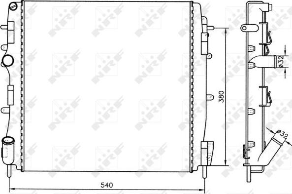 NRF 58316A - Радиатор, охлаждане на двигателя vvparts.bg