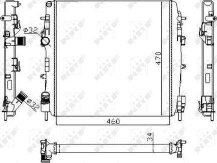 NRF 58317A - Радиатор, охлаждане на двигателя vvparts.bg