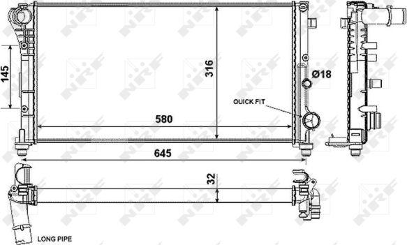 NRF 58376 - Радиатор, охлаждане на двигателя vvparts.bg