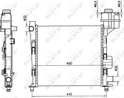 NRF 58252 - Радиатор, охлаждане на двигателя vvparts.bg