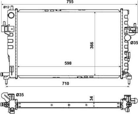 NRF 58282 - Радиатор, охлаждане на двигателя vvparts.bg