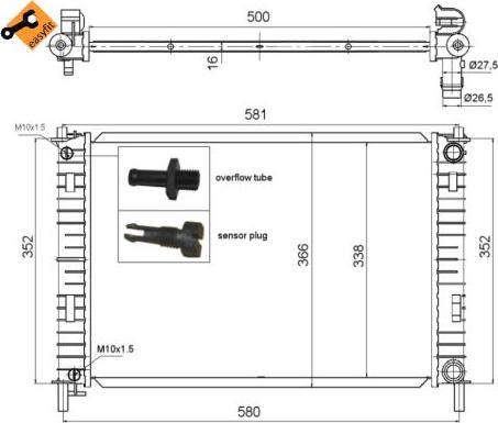 NRF 58276 - Радиатор, охлаждане на двигателя vvparts.bg