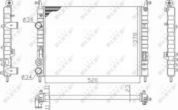 NRF 58726 - Радиатор, охлаждане на двигателя vvparts.bg