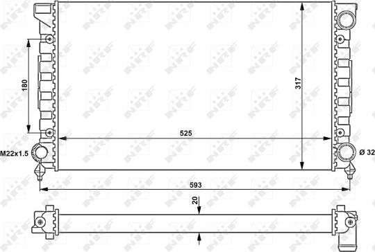 NRF 539501 - Радиатор, охлаждане на двигателя vvparts.bg