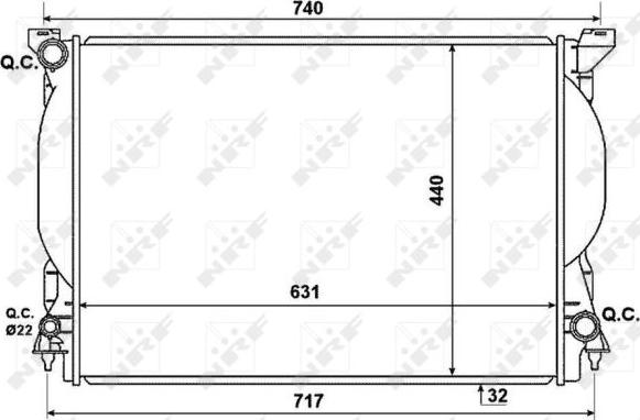 NRF 53957 - Радиатор, охлаждане на двигателя vvparts.bg