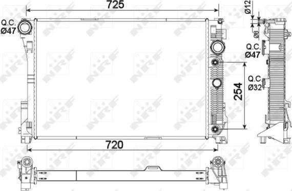 NRF 53968 - Радиатор, охлаждане на двигателя vvparts.bg