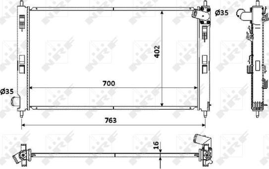 NRF 53906 - Радиатор, охлаждане на двигателя vvparts.bg