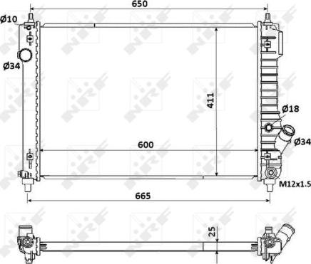 NRF 53903 - Радиатор, охлаждане на двигателя vvparts.bg