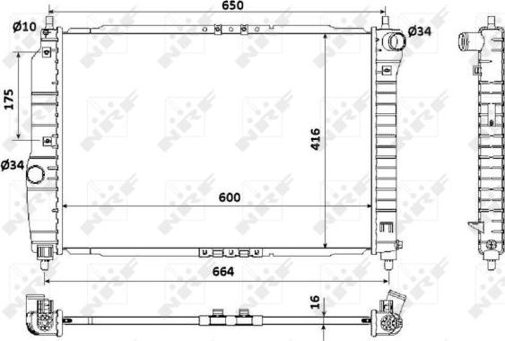 NRF 53902A - Радиатор, охлаждане на двигателя vvparts.bg