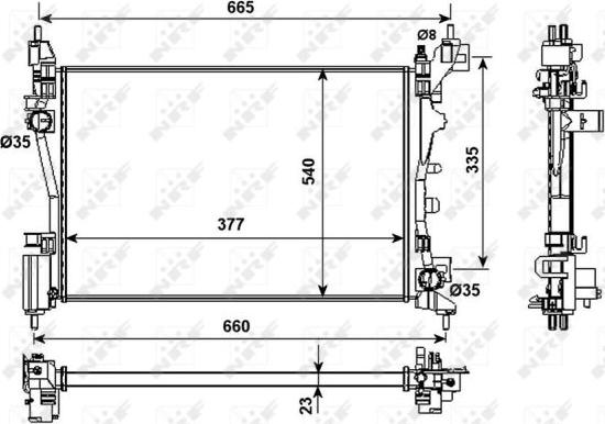 NRF 53981 - Радиатор, охлаждане на двигателя vvparts.bg