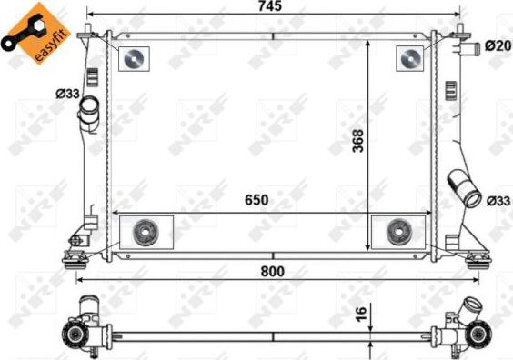 NRF 53465 - Радиатор, охлаждане на двигателя vvparts.bg