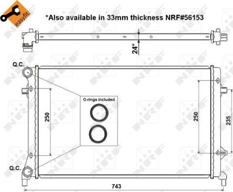 NRF 53405 - Радиатор, охлаждане на двигателя vvparts.bg