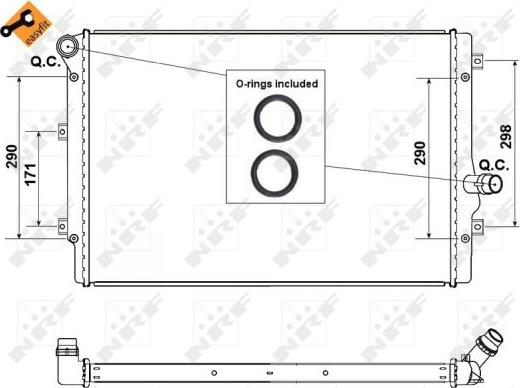 NRF 53425 - Радиатор, охлаждане на двигателя vvparts.bg