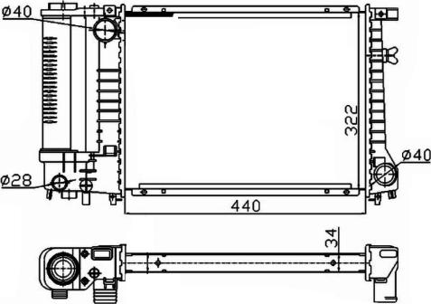 NRF 53426A - Радиатор, охлаждане на двигателя vvparts.bg