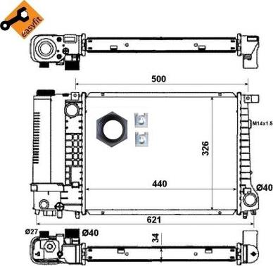 NRF 53426 - Радиатор, охлаждане на двигателя vvparts.bg