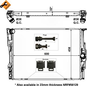 NRF 53473 - Радиатор, охлаждане на двигателя vvparts.bg