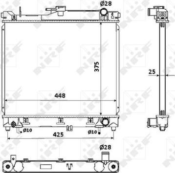 NRF 53569 - Радиатор, охлаждане на двигателя vvparts.bg