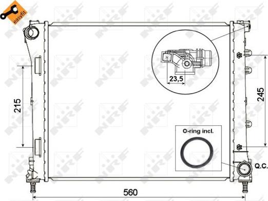 NRF 53527 - Радиатор, охлаждане на двигателя vvparts.bg