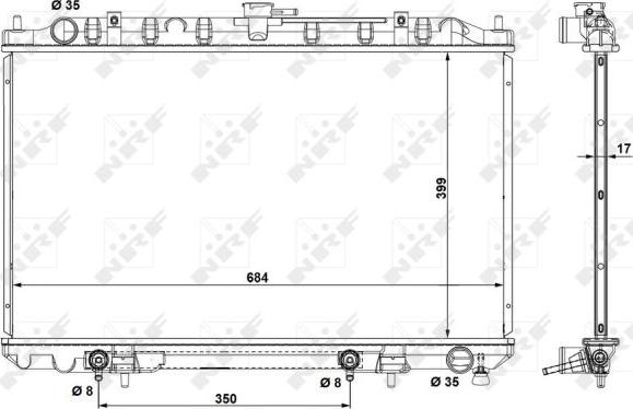 NRF 53693 - Радиатор, охлаждане на двигателя vvparts.bg