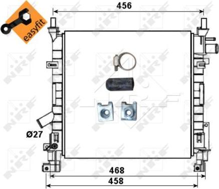 NRF 53651 - Радиатор, охлаждане на двигателя vvparts.bg