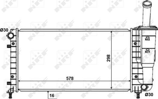 NRF 53601 - Радиатор, охлаждане на двигателя vvparts.bg