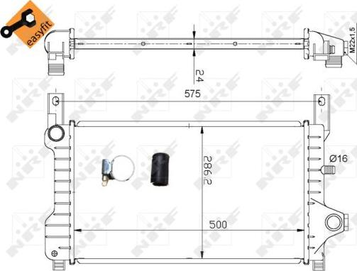 NRF 53635 - Радиатор, охлаждане на двигателя vvparts.bg