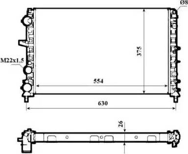 NRF 53621A - Радиатор, охлаждане на двигателя vvparts.bg